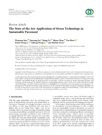 The State of the Art: Application of Green Technology in Sustainable Pavement