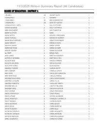 11/3/2020 Write-In Summary Report (All Candidates) BOARD of EDUCATION - DISTRICT 1