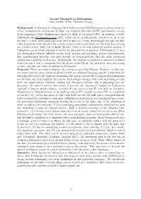 Accent Strength in Lithuanian Yuriy Kushnir, IGRA, Universität Leipzig