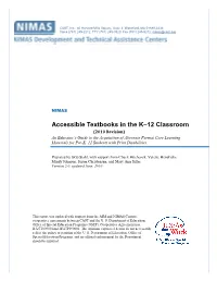 Accessible Textbooks in the Classroom