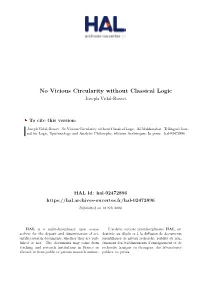No Vicious Circularity Without Classical Logic Joseph Vidal-Rosset