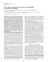 Two Contact Regions Between Stat1 and CBP/P300 in Interferon Signaling