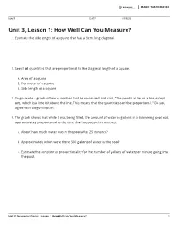 Unit 3, Lesson 1: How Well Can You Measure?