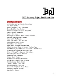 2017 Broadway Project Band Master List