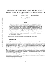 Automatic Hyperparameter Tuning Method for Local Outlier Factor, with Applications to Anomaly Detection