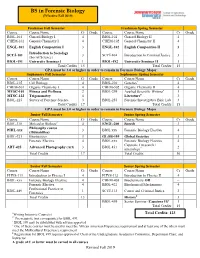 BS in Forensic Biology (Effective Fall 2019)