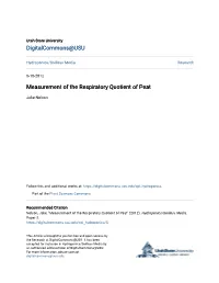Measurement of the Respiratory Quotient of Peat