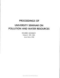 Proceedings of University Seminar on Pollution and Water Resources, Vol