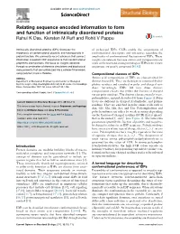 Relating Sequence Encoded Information to Form and Function of Intrinsically Disordered Proteins