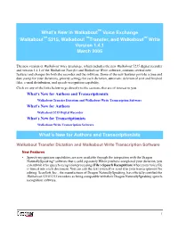 Release Notes, What's New in Walkabout Voice Exchange