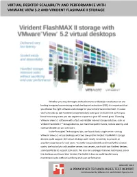 Virtual Desktop Scalability and Performance with Vmware View 5.2 and Virident Flashmax Ii Storage