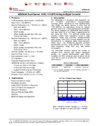 ADS54J40 Dual-Channel, 14-Bit, 1.0-GSPS Analog-To-Digital Converter