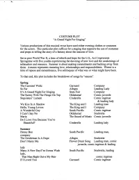 COSTUME PLOT "A Grand Night for Singing" Various Productions Of