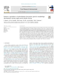 Dextrose Equivalence of Maltodextrins Determines Particle Morphology T Development During Single Sessile Droplet Drying ⁎ I