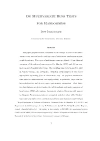 On Multivariate Runs Tests for Randomness
