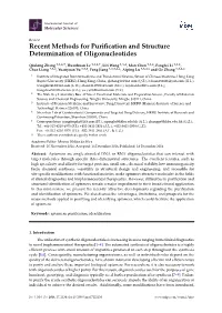 Recent Methods for Purification and Structure Determination Of