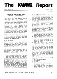 The KAMAS Report Issue 9 April 1987