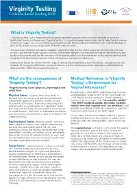 Virginity Testing Evidence-Based Guiding Note