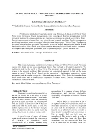 An Analysis of Moral Values in Novel —Oliver Twist“ by Charles Dickens
