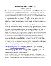 An Overview of File Systems V1.1