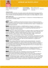 Biomems and Microfluidics