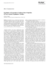 Egg-Mimics of Streptanthus (Cruciferae) Deter Oviposition by Pieris Sisymbrii (Lepidoptera: Pieridae)