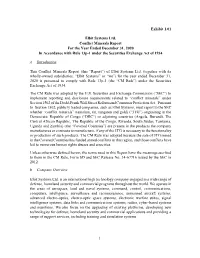 Exhibit 1.01 Elbit Systems Ltd. Conflict Minerals Report for the Year