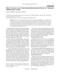 Hairy Concerns: Use of Instructional/Informational Sheets for Assistance with Disorders of Hair Craig G
