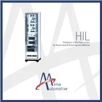 Hardware-In-The-Loop System for Automotive ECU Testing And
