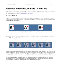 Interlace, Interleave, En Field Dominance