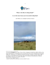King Island Case Study Final Report
