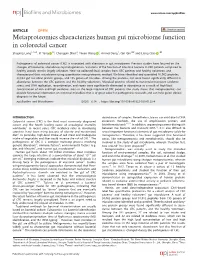 Metaproteomics Characterizes Human Gut Microbiome Function In