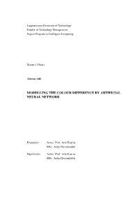 Modelling the Colour Difference by Artificial Neural Network