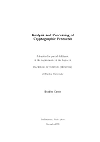 Analysis and Processing of Cryptographic Protocols