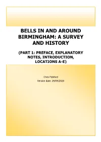 Bells in and Around Birmingham: a Survey and History