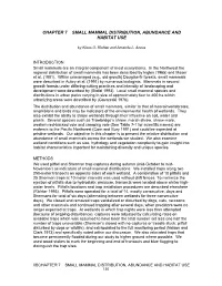 Chapter 7 Small Mammal Distribution, Abundance and Habitat Use