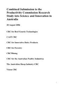 Combined Submission to the Productivity Commission Research