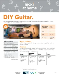 DIY Guitar. Experiment with Sound by Building a Musical Instrument with Materials Like String, Rubber Bands, and Cardboard