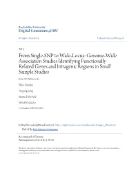 Genome-Wide Association Studies Identifying Functionally Related Genes and Intragenic Regions in Small Sample Studies Knut M