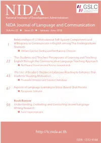 National Institute of Development Administration NIDA Journal of Language and Communication Volume 23  Issue 33  January - June 2018
