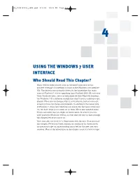 Using the Windows 7 User Interface
