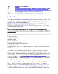 Attached Is the Official Notice of Permit Modification for the Project Referenced Below