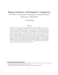 Democratization and Linguistic Complexity the Effect of Franchise