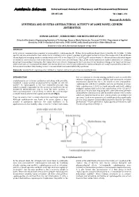 Design, Development, Synthesis and in Vitro Antibacterial Activity of Some Novel Cephem Antibiotics
