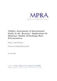 'Ecozone': Implications for Monetary Models of Exchange Rate Determinati