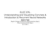 ELEC 576: Understanding and Visualizing Convnets & Introduction