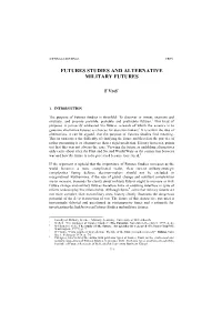 Futures Studies and Alternative Military Futures