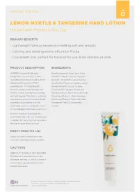 Lemon Myrtle & Tangerine Hand Lotion