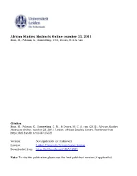Number 33, 2011 Boin, M.; Polman, K.; Sommeling, C.M.; Doorn, M.C.A