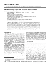 RAPID COMMUNICATIONS Resonant Infrared Pulsed-Laser Deposition Of